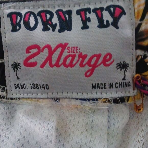 Born Fly  Fly N free print tropical beach swim trunks Sz 2XL NWT - Picture 8 of 9
